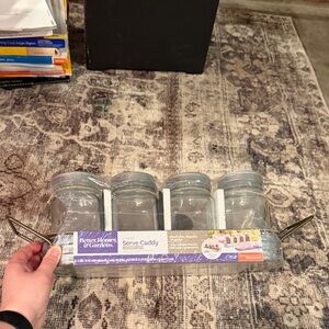 Better Homes And Gardens Galvanized Serve Caddy with Glass Jars